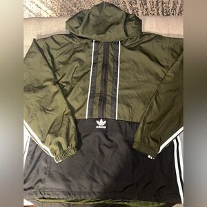 Adidas Authentic Anorak Mens Auth Windbreaker Hoodie Jacket. SIZE LARGE.